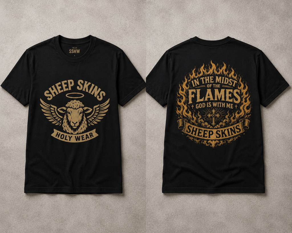 Genesis Line - Sheep Skins Holy Wear T-Shirt — Vintage Angelic Ram Graphic(unisex)