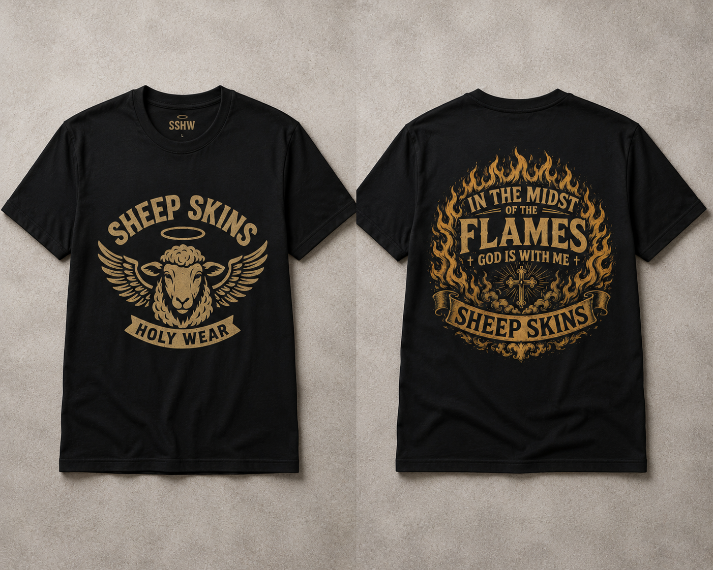 Genesis Line - Sheep Skins Holy Wear T-Shirt — Vintage Angelic Ram Graphic(unisex)